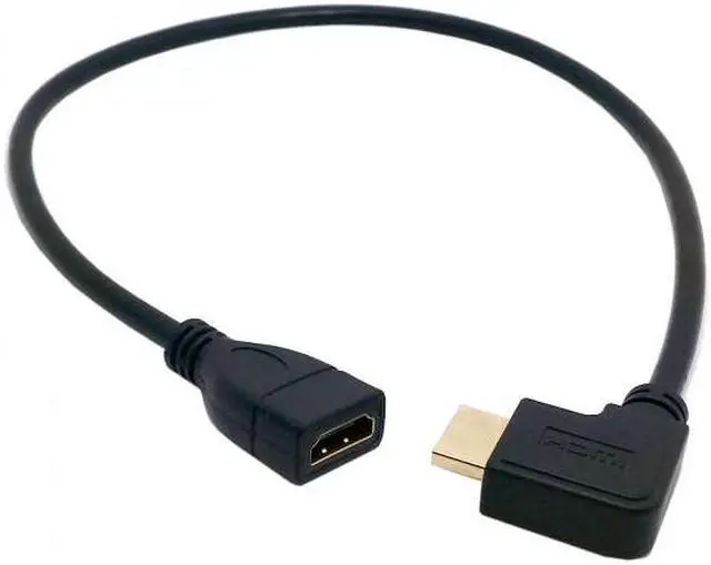 Alt view image 7 of 7 - Chenyang Cable Right Angled 90 Degree Connector HDMI 1.4 with Ethernet & 3D Type A male to A female Extension Cable 0.5m