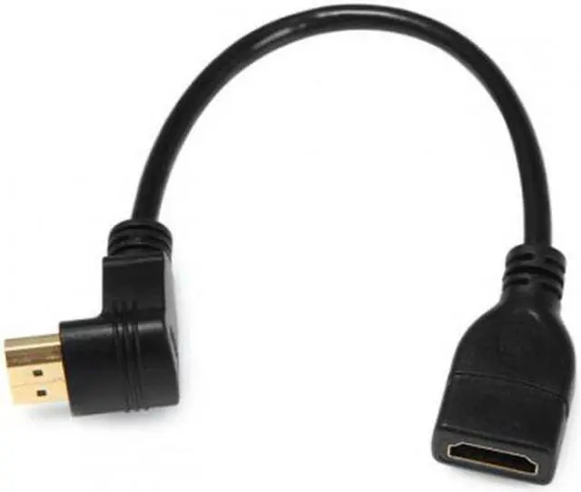 Alt view image 7 of 7 - KAIBOXIXI Up Angled 90 Degree Connector HDMI 1.4 with Ethernet & 3D Type A male to A female Extension Cable 0.5m