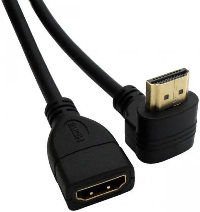 Alt view image 6 of 7 - KAIBOXIXI Up Angled 90 Degree Connector HDMI 1.4 with Ethernet & 3D Type A male to A female Extension Cable 0.5m
