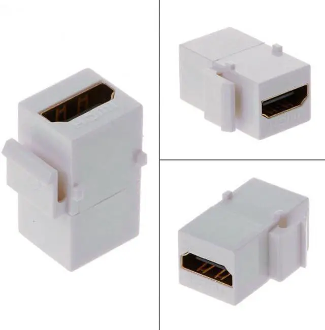 Alt view image 5 of 7 - Cablecc CY HD-168-WH HDMI 1.4 Snap-in Female to Female F/F Keystone Jack Coupler Adapter for Wall Plate White