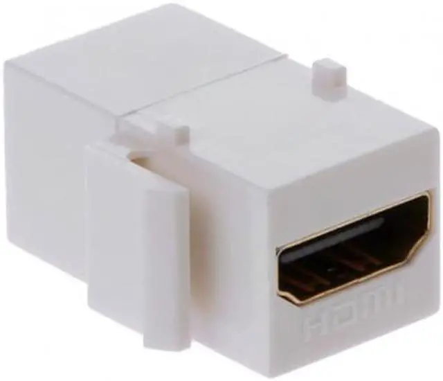 Alt view image 7 of 7 - Cablecc CY HD-168-WH HDMI 1.4 Snap-in Female to Female F/F Keystone Jack Coupler Adapter for Wall Plate White