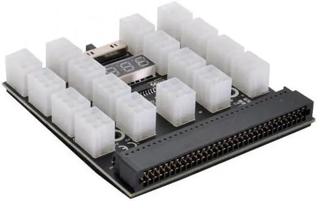 Alt view image 2 of 7 - Jimier CY PW-001 1200W Server PSU Power Supply Breakout Board Adapter with 17 Ports ATX 6 Pin for DPS-800GB 1200FB 1200QB