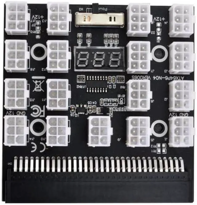 Main image of Jimier CY PW-001 1200W Server PSU Power Supply Breakout Board Adapter with 17 Ports ATX 6 Pin for DPS-800GB 1200FB 1200QB