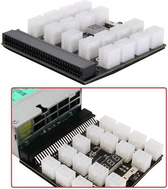 Alt view image 4 of 7 - Jimier CY PW-001 1200W Server PSU Power Supply Breakout Board Adapter with 17 Ports ATX 6 Pin for DPS-800GB 1200FB 1200QB