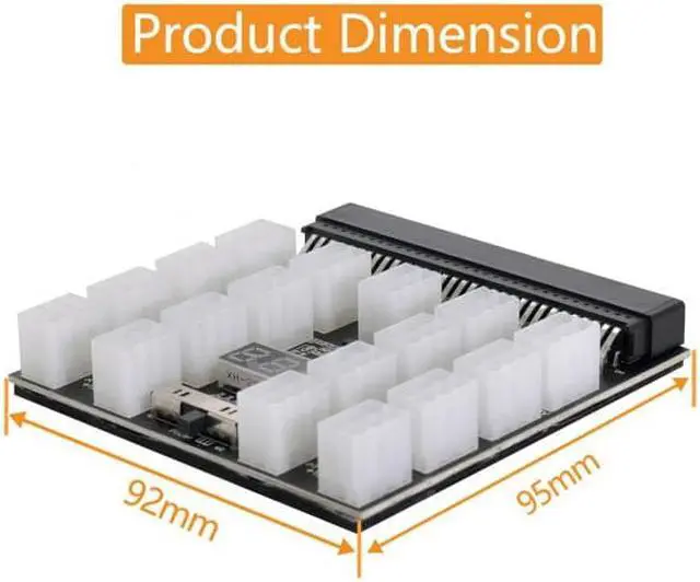 Alt view image 7 of 7 - Jimier CY PW-001 1200W Server PSU Power Supply Breakout Board Adapter with 17 Ports ATX 6 Pin for DPS-800GB 1200FB 1200QB