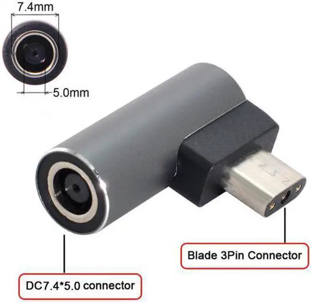 Main image of KAIBOXIXI DC Jack 7.4*5.0mm Input to 3Pin Power Plug Adapter Compatible for Laptop Blade Pro 17 and Blade 15 Model Support 230W/160W Charge Adapter