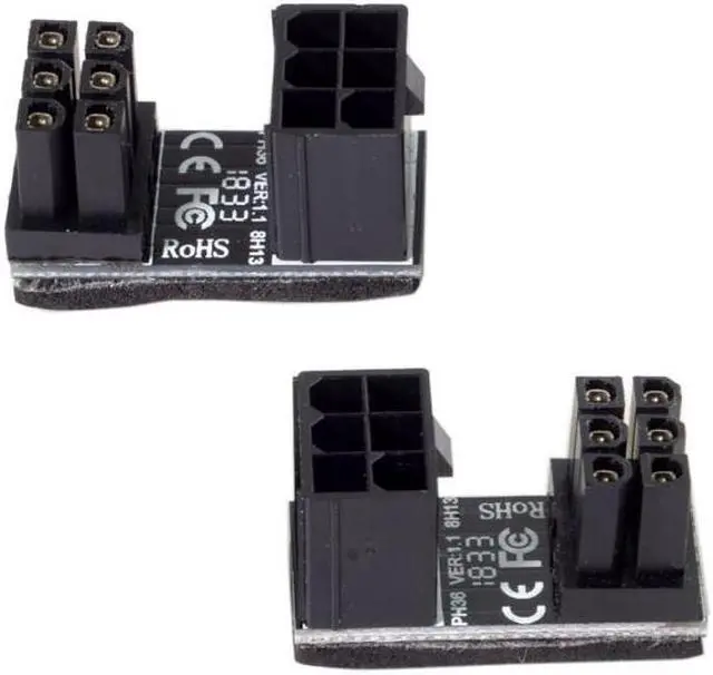 Alt view image 7 of 7 - Chenyang Cable ATX 6Pin Female to 6pin Male 180 Degree Angled Power Adapter for Desktops Graphics Card