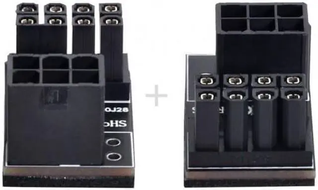 Alt view image 7 of 7 - Chenyang PW-024 ATX 6Pin Female to 8pin Male 180 Degree Angled Power Adapter for Desktops Graphics Card