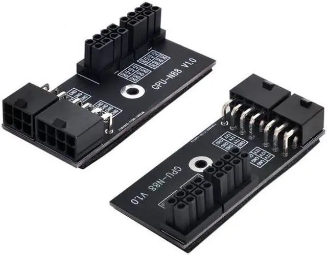 Alt view image 3 of 7 - Chenyang Cable Dual ATX 8Pin Female to 6+8pin Male 180 Degree Angled Power Adapter for NVIDIA 3080 3090 Graphics Card GPU