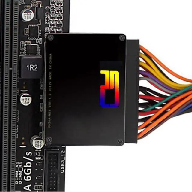 Alt view image 5 of 7 - Jimier Cable ATX 24Pin Female to 24pin Male 90 Degree Power Adapter Mainboard Motherboard With RGB Led for Desktops PC Supply