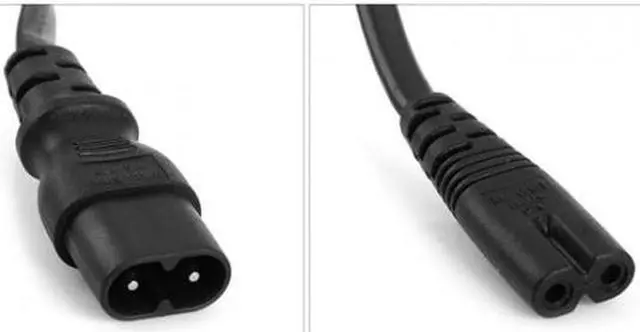 Alt view image 6 of 7 - KAIBOXIXI IEC 60320 C8 Plug to C7 Receptacle Male to Female Extension Power Supply Main Adapter Cable 30cm