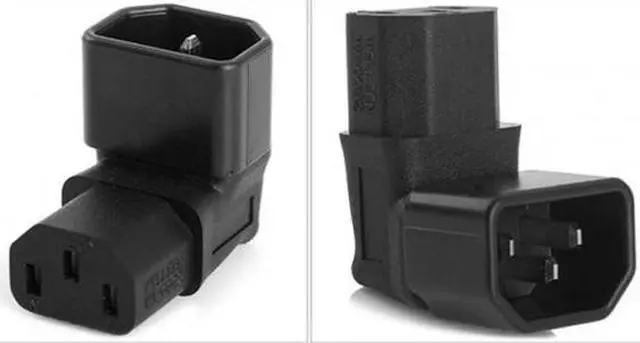Alt view image 6 of 7 - Xiwai Cable IEC Male C14 to Down Right Angled 90 Degree IEC Female C13 Power Extension Adapter