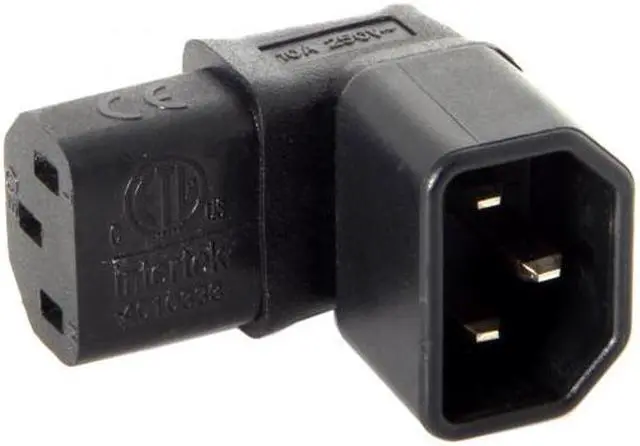 Alt view image 7 of 7 - Shenzhong IEC Male C14 to Up Direction Right Angled 90 Degree IEC Female C13 Power Extension Adapter
