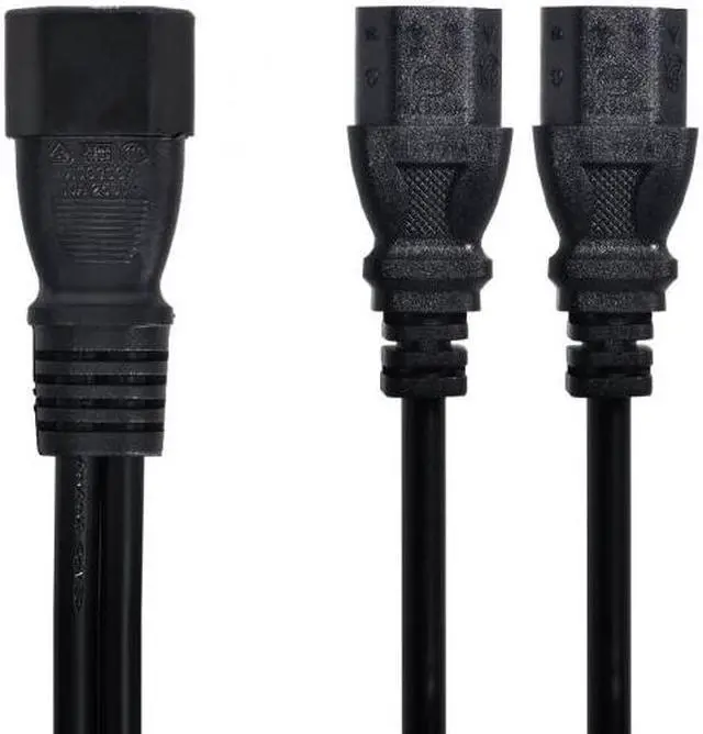 Alt view image 3 of 7 - Chenyang Cable Single C14 to Dual C13 5-13R Short Power Y Type Splitter Adapter Cable Cord