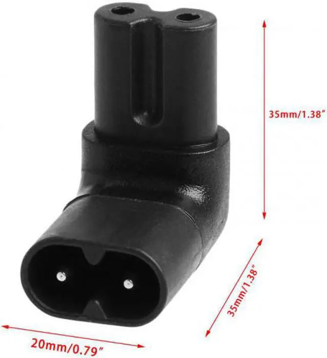 Alt view image 2 of 7 - Chenyang Cable Figure 8 IEC 320 C7 to C8 90 Degree Up Down Angled Right Angle AC Power Adapter Extension