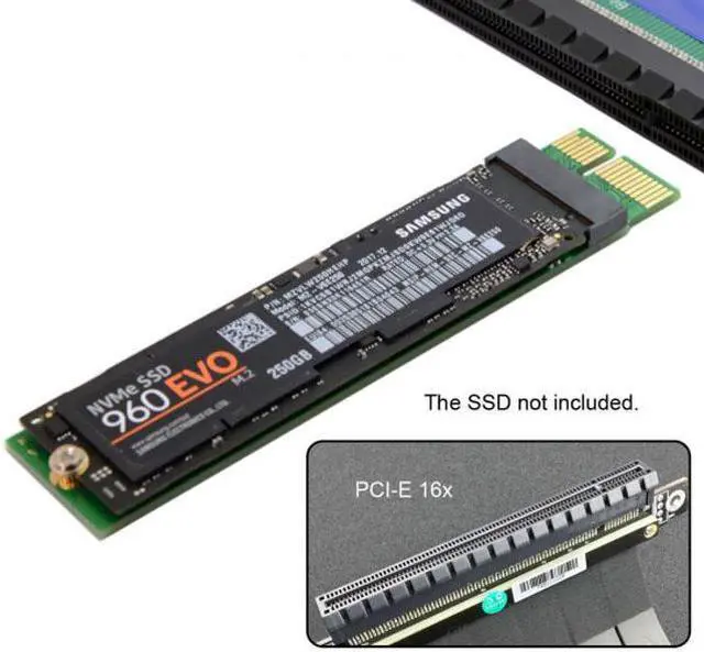 Alt view image 6 of 7 - Cablecc CY SA-002 NGFF M-key NVME AHCI SSD to PCI-E 3.0 1x x1 Vertical Adapter for XP941 SM951 PM951 960 EVO SSD