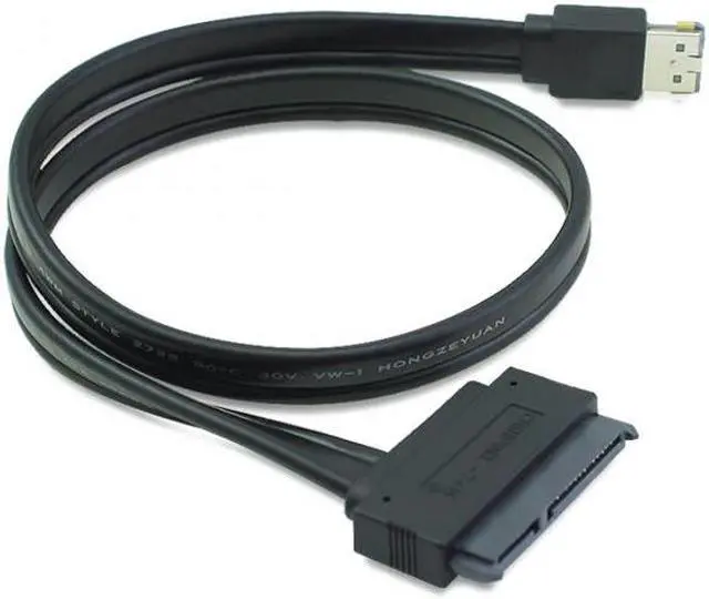 Alt view image 7 of 7 - KAIBOXIXI 50cm Dual Power 12V and 5V eSATAp Power ESATA USB 2.0 combo to 22Pin SATA cable for 2.5" 3.5" Hard Disk Drive
