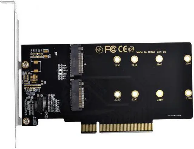 Alt view image 6 of 7 - Chenyang Cable Dual 2X NVME M.2 AHCI to PCIE Express 3.0 Gen3 X8 X16 Raid Card VROC Raid0 Hyper Adapter