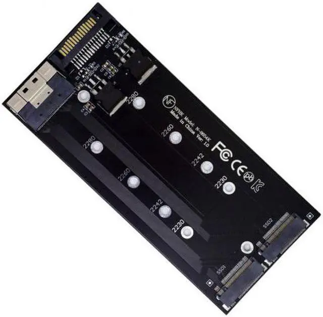 Main image of Cablecc CY SA-014 Dual 2X NVME M.2 AHCI to PCIE Express 3.0 4.0 Slimline SFF-8654 8X Raid Card VROC Raid0 Hyper Adapter