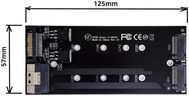Alt view image 7 of 7 - Cablecc CY SA-014 Dual 2X NVME M.2 AHCI to PCIE Express 3.0 4.0 Slimline SFF-8654 8X Raid Card VROC Raid0 Hyper Adapter