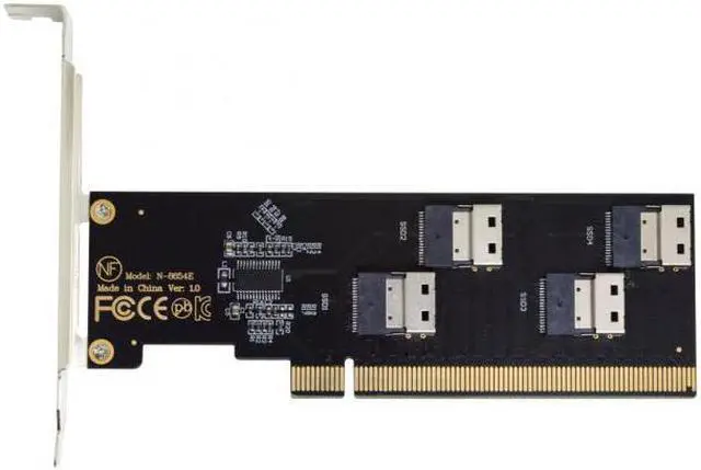 Alt view image 6 of 7 - Chenyang Cable Four Slimline SFF-8654 4X 4 NVME to PCIE Express 3.0 4.0 Raid Card VROC Raid0 Hyper Adapter
