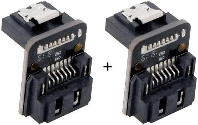 Alt view image 6 of 7 - Chenyang Cable SATA 7Pin Female to 7pin Male Up 90 Degree Angled Adapter Mainboard Motherboard for Desktops SSD HDD