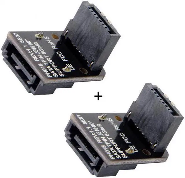 Alt view image 7 of 7 - Chenyang Cable SATA 7Pin Female to 7pin Male Up 90 Degree Angled Adapter Mainboard Motherboard for Desktops SSD HDD