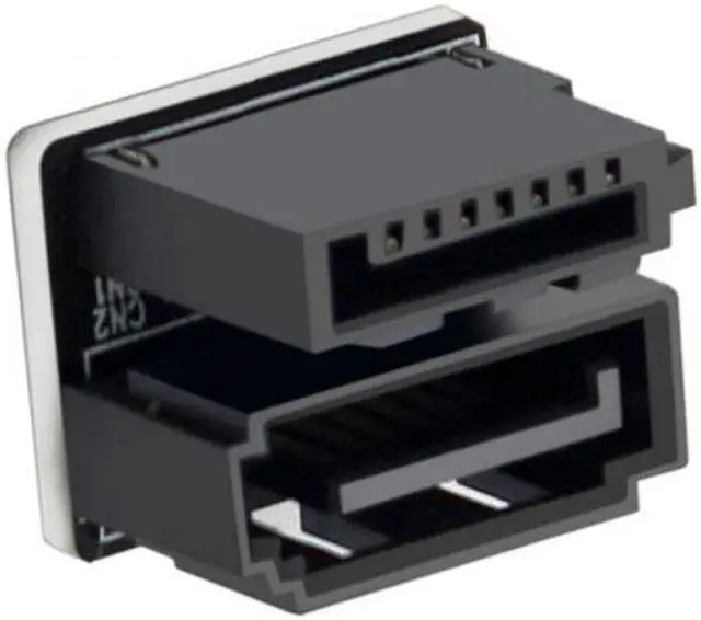 Alt view image 4 of 6 - KAIBOXIXI Single SATA 7Pin Female to 7Pin Male 360 Degree Angled Adapter for Desktops SSD HDD Mainboard Motherboard