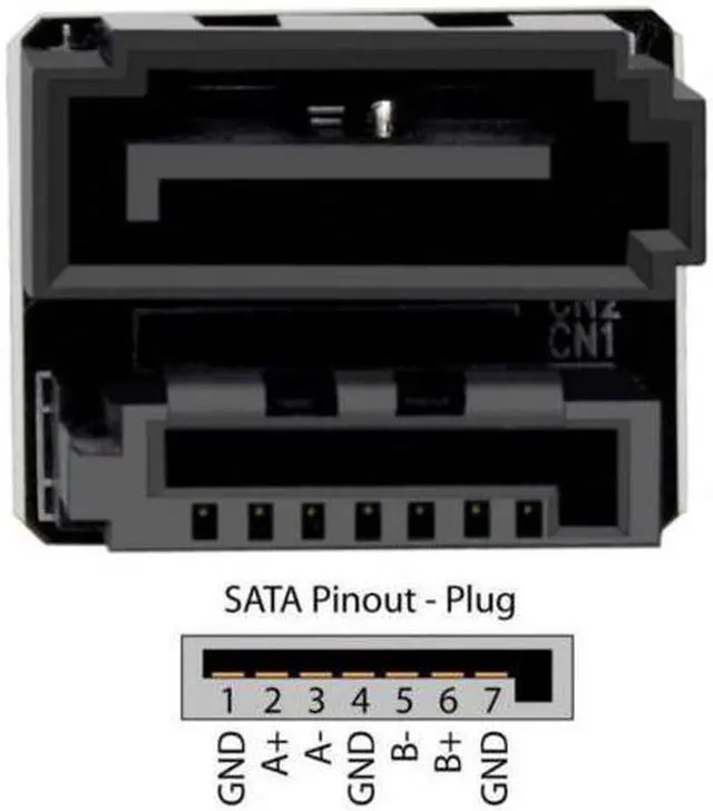 Alt view image 6 of 6 - KAIBOXIXI Single SATA 7Pin Female to 7Pin Male 360 Degree Angled Adapter for Desktops SSD HDD Mainboard Motherboard