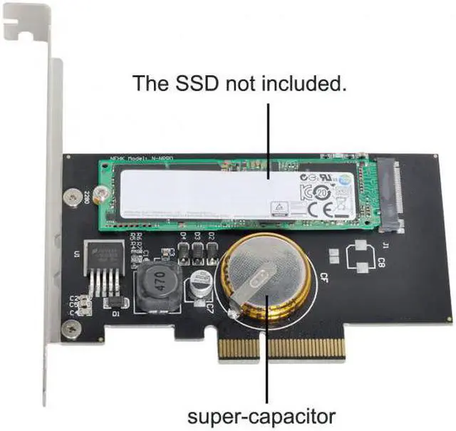 Main image of Chenyang Cable PCI-E 3.0 x4 to M.2 NGFF M Key SSD Nvme Card Adapter PCI Express with Power Failure Protection 4.0F Super Capacitor