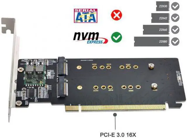 Alt view image 5 of 7 - Chenyang Cable 4X NVME M.2 AHCI to PCIE Express 3.0 Gen3 X16 Raid Card VROC Raid0 Hyper Adapter
