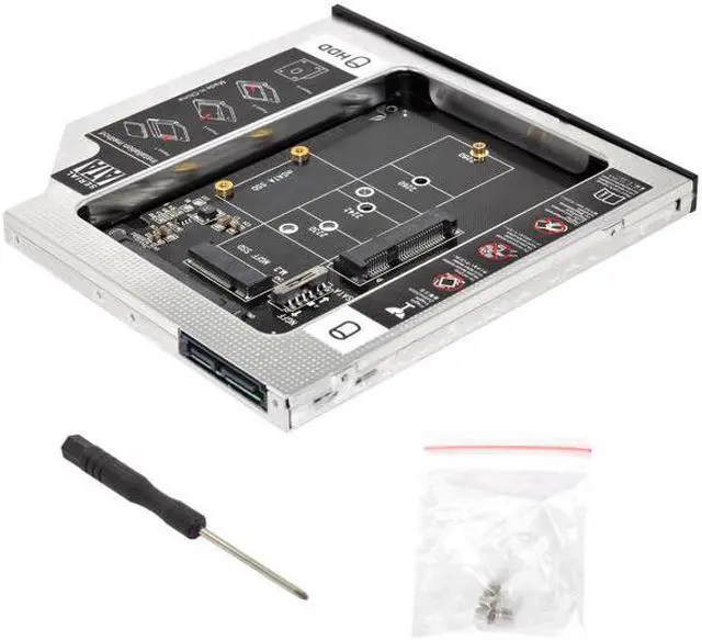 Alt view image 7 of 7 - Chenyang Cable MSATA NGFF B/M-key SSD to Slimline SATA 13Pin Caddy Case for 9.5mm Universal Laptop CD / DVD-ROM Optical Bay