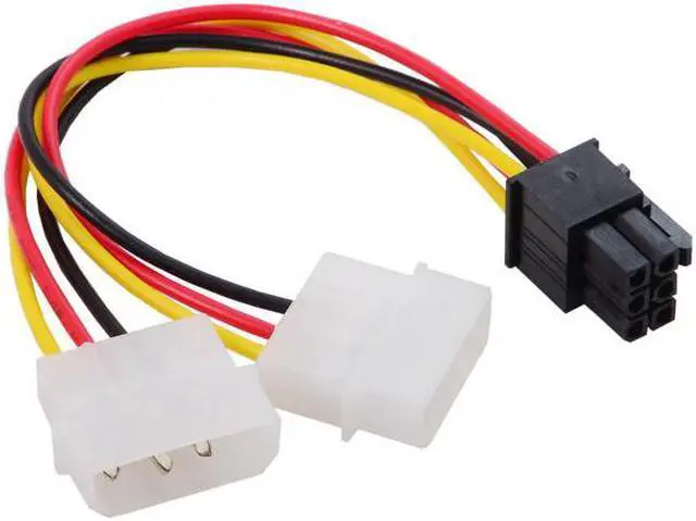 Alt view image 7 of 7 - Chenyang Cable Dual 4Pin to 6 Pin EPS 12V Graphics Card Power Supply Adapter Converter Cable