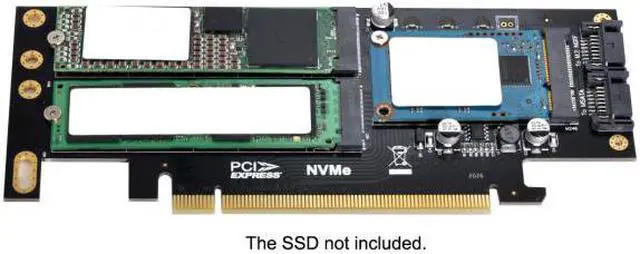 Alt view image 5 of 7 - Cablecc CY SA-028 PCI Express PCI-E 3.0Dual SATA to NGFF NVME MSATA M-Key B/M-key SSD Card Adapter 3in1