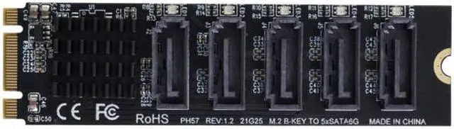 Main image of Chenyang Cable NGFF Key B+M to SATA 3.0 6Gbps 5 Ports Adapter Converter PM Multi Port Select JMB575 2280