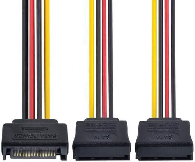 Alt view image 7 of 7 - HKCY SA-052 SATA II Hard Disk Power Male to 2 Female Splitter Y 1 to 2 Extension Cable