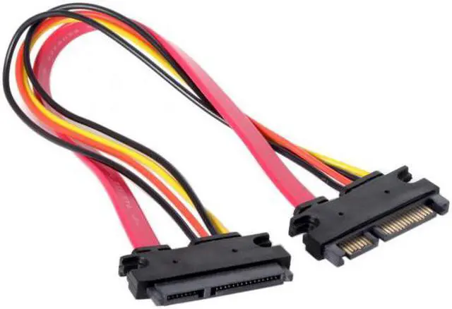 Alt view image 7 of 7 - Xiwai Cable SATA III 3.0 7+15 22 Pin SATA Male to Female Data Power Extension Cable 30cm Red Color