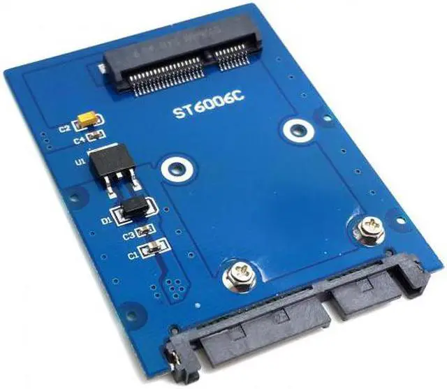Alt view image 3 of 7 - Jimier CY SA-066 Slim Type Mini PCI-E mSATA SSD to 2.5" SATA 3.0 22pin HDD Adapter Hard Disk PCBA