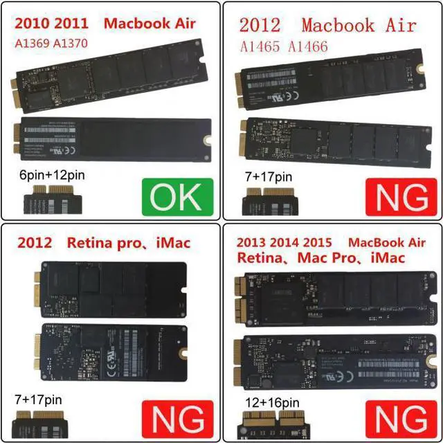 Alt view image 7 of 7 - Jimier CY SA-071 PCBA 12+6pin SSD HDD to SATA 22Pin Hard Disk Cartridge Drive for Apple 2010 2011 Macbook Air A1369 A1370 SSD