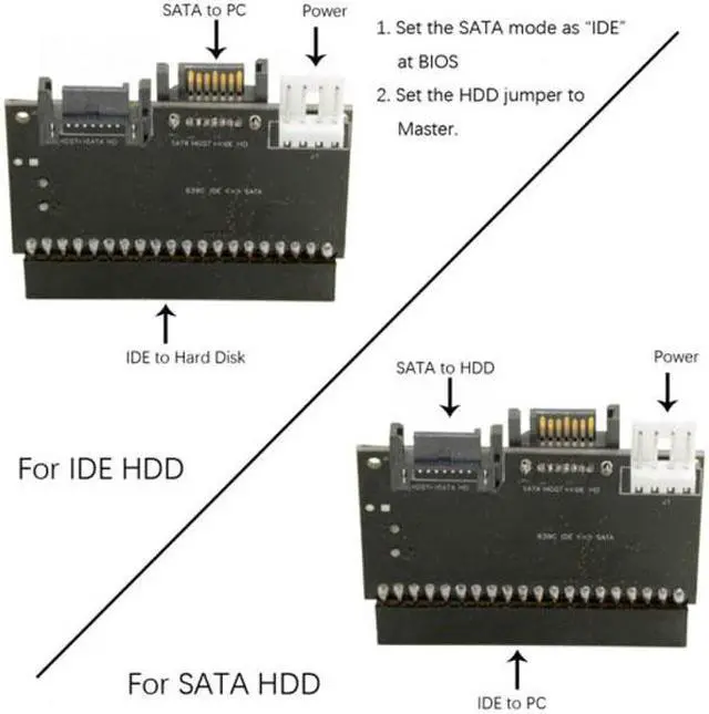 Alt view image 6 of 7 - Jimier Cable IDE 100 133 PATA to Dual Serial SATA 7PIN Adapter Reversible Converter for Hard Disk Drive
