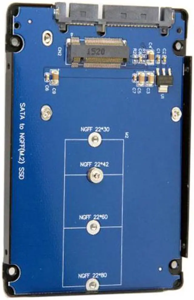Alt view image 4 of 7 - Chenyang Cable B+M Key Socket 2 M.2 NGFF (SATA) SSD to 2.5 SATA Adapter Card Adapter with Black Metal Case