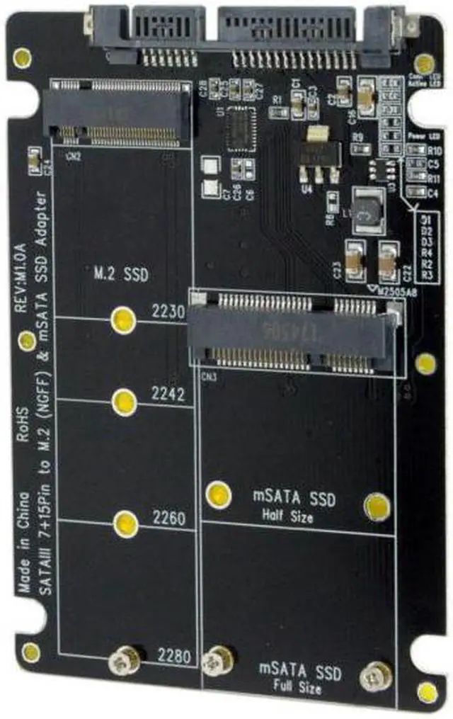 Alt view image 7 of 7 - Chenyang Cable 2 in 1 Combo M.2 NGFF B-key & mSATA SSD to SATA 3.0 Adapter Converter Case Enclosure