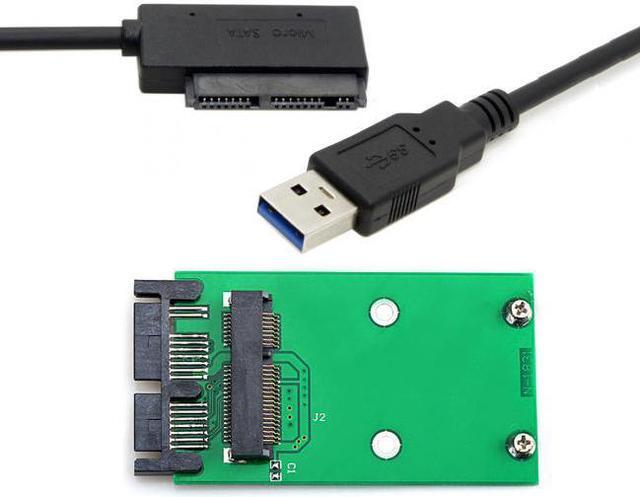 Main image of Jimier Cable USB 3.0 to mSATA 50Pin SSD & 1.8" Micro SATA 7+9 16pin Adapter Add on Cards PCBA