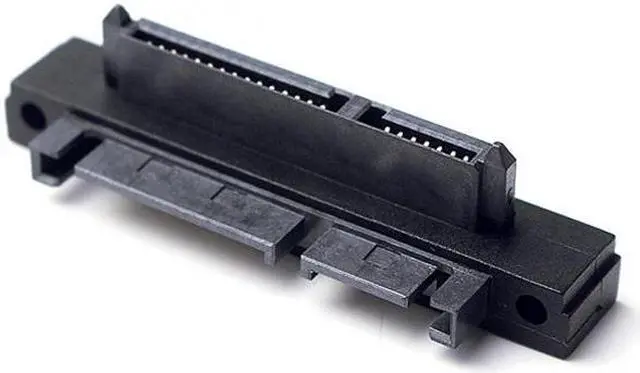 Alt view image 2 of 7 - Chenyang Cable 90 Degree Down Angled SATA 22Pin 7+15 Male to SATA 22P Female Extension Convertor Adapter
