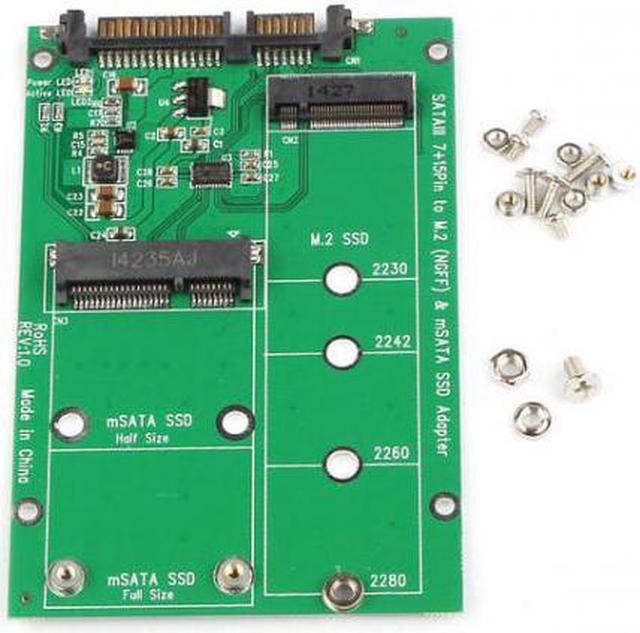 Alt view image 6 of 7 - Shenzhong 2 in 1 Combo Mini PCI- E 2 Lane M.2 NGFF & mSATA SSD to SATA 3.0 III Adapter Converter PCBA
