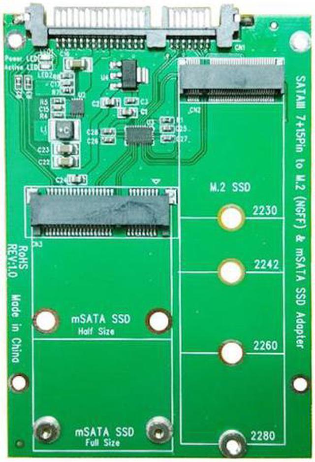Alt view image 7 of 7 - Shenzhong 2 in 1 Combo Mini PCI- E 2 Lane M.2 NGFF & mSATA SSD to SATA 3.0 III Adapter Converter PCBA