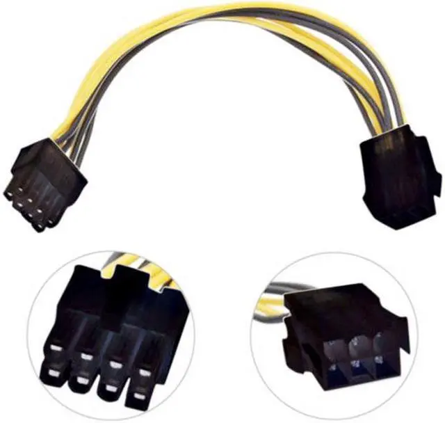 Alt view image 5 of 7 - Xiwai Cable PCI-E PCI Express 6 Pin Male to 8 Pin Female Video Card Extension Power Cable