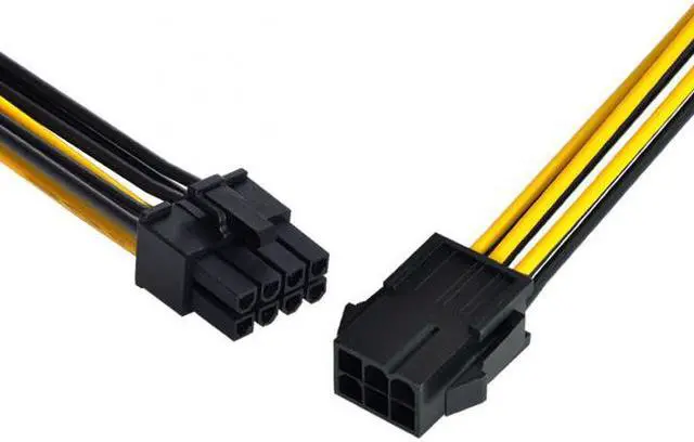 Alt view image 7 of 7 - Xiwai Cable PCI-E PCI Express 6 Pin Male to 8 Pin Female Video Card Extension Power Cable