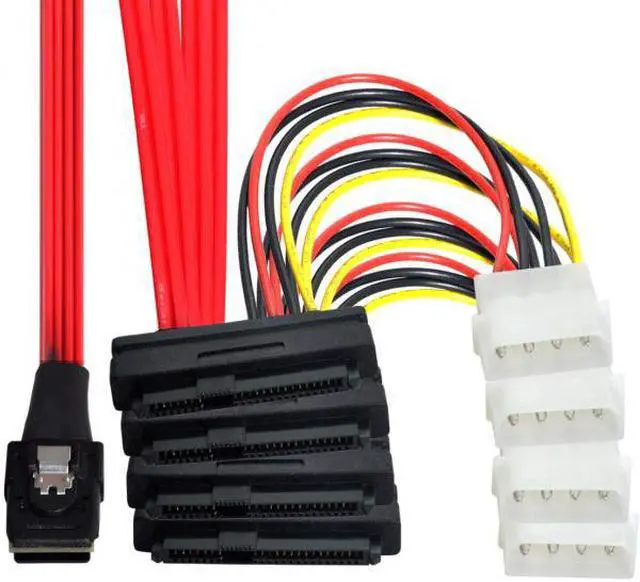 Alt view image 3 of 7 - KAIBOXIXI LSI / 3Ware Molex mini SAS SFF-8087 to SFF-8482 and power x4 SAS cable