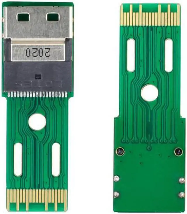 Alt view image 7 of 7 - Chenyang Cable PCI-E Slimline SAS 4.0 SFF-8654 4i 38pin to SFF-8654 38pin Male to Female Extender Adapter Test Tools